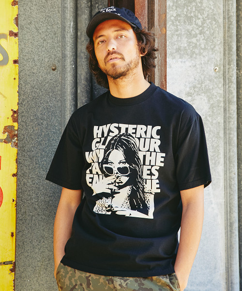 HYSTERIC GLAMOUR(ヒステリックグラマー)の「GLASSES WOMAN プリント Tシャツ(Tシャツ/カットソー・メンズ・ホワイト/グリーン系カモフラージュ/ブラック・X-SMALL/SMALL/MEDIUM/LARGE)」の3枚目の写真
