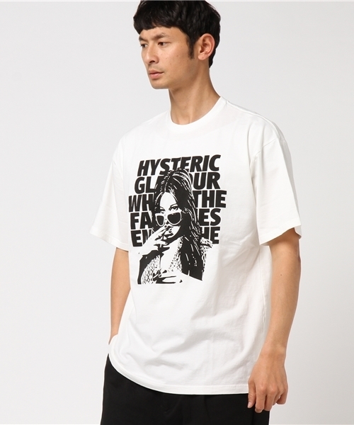 HYSTERIC GLAMOUR(ヒステリックグラマー)の「GLASSES WOMAN プリント Tシャツ(Tシャツ/カットソー・メンズ・ホワイト/グリーン系カモフラージュ/ブラック・X-SMALL/SMALL/MEDIUM/LARGE)」の13枚目の写真