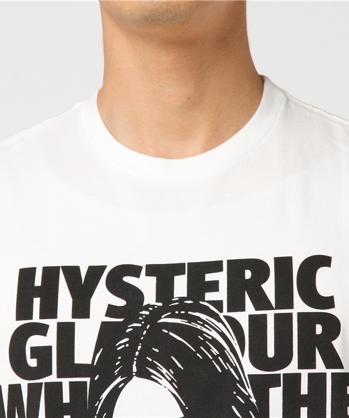 HYSTERIC GLAMOUR(ヒステリックグラマー)の「GLASSES WOMAN プリント Tシャツ(Tシャツ/カットソー・メンズ・ホワイト/グリーン系カモフラージュ/ブラック・X-SMALL/SMALL/MEDIUM/LARGE)」の5枚目の写真