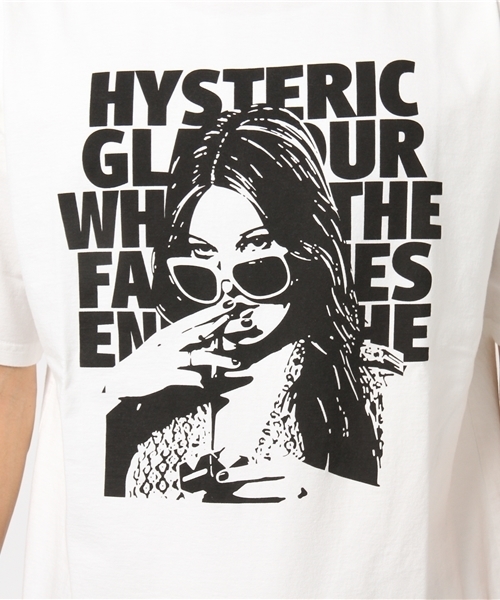 HYSTERIC GLAMOUR(ヒステリックグラマー)の「GLASSES WOMAN プリント Tシャツ(Tシャツ/カットソー・メンズ・ホワイト/グリーン系カモフラージュ/ブラック・X-SMALL/SMALL/MEDIUM/LARGE)」の9枚目の写真