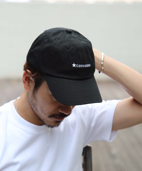 CONVERSE(コンバース)の「【CONVERSE/コンバース】コットンローキャップ ブランドロゴ 刺繍(キャップ・メンズ・ブラック/ネイビー/ホワイト/ピンク/ロイヤルブルー/スミクロ/レッド/エンジ/ベージュ/パープル・FREE)」の3枚目の写真