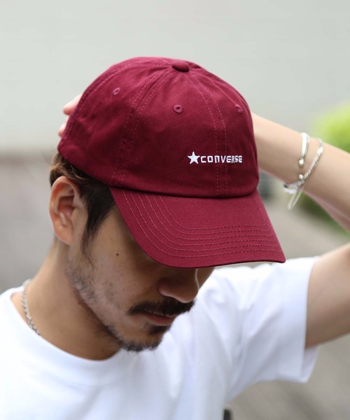 CONVERSE(コンバース)の「【CONVERSE/コンバース】コットンローキャップ ブランドロゴ 刺繍(キャップ・メンズ・ブラック/ネイビー/ホワイト/ピンク/ロイヤルブルー/スミクロ/レッド/エンジ/ベージュ/パープル・FREE)」の14枚目の写真