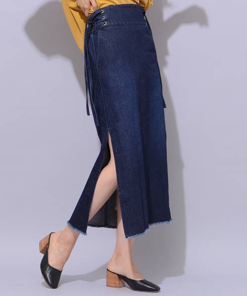 Ciaopanic チャオパニック の スリット入りデニムスカート デニムスカート Wear