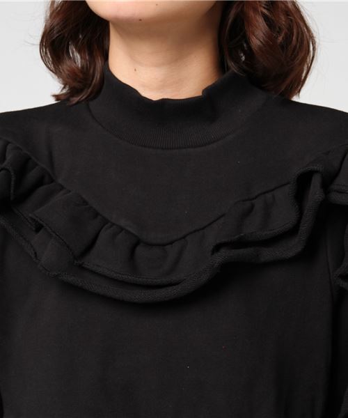 PUNYUS（プニュズ）の「裏毛フリルワンピース（ワンピース・レディース・ブラウン/ブラック/レッド・2/4/1/3）」の4枚目の写真