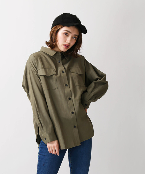 WEGO(ウィゴー)の「WEGO/コットンレーヨンシャツ(シャツ/ブラウス・レディース・ブラック/ベージュ/カーキ・FREE)」の20枚目の写真