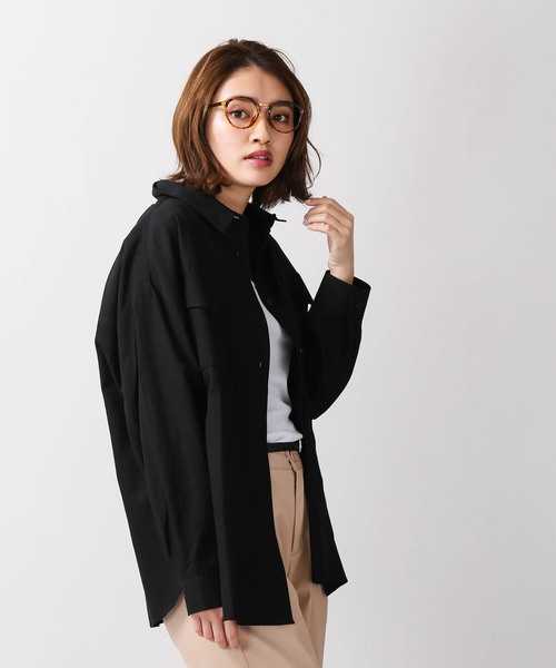 WEGO(ウィゴー)の「WEGO/コットンレーヨンシャツ(シャツ/ブラウス・レディース・ブラック/ベージュ/カーキ・FREE)」の18枚目の写真