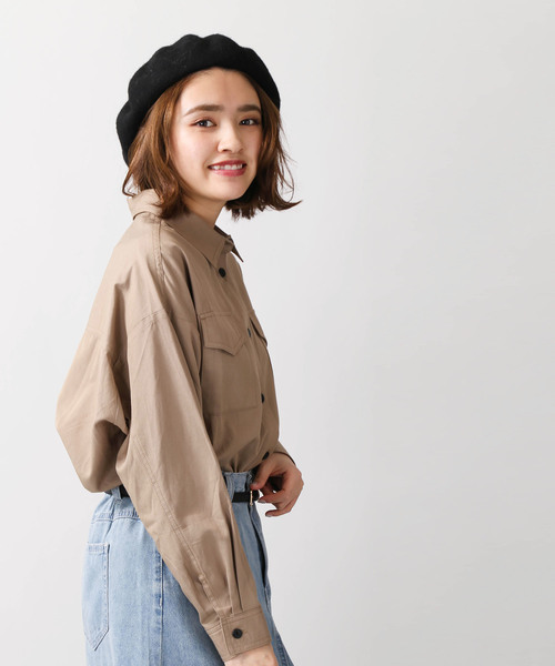 WEGO(ウィゴー)の「WEGO/コットンレーヨンシャツ(シャツ/ブラウス・レディース・ブラック/ベージュ/カーキ・FREE)」の16枚目の写真