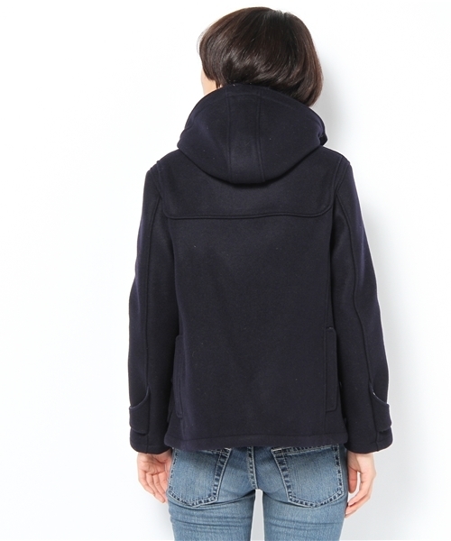 BEAMS BOY(ビームスボーイ)の「BEAMS BOY / メルトンウール チンストダッフル(ダッフルコート・レディース・カーキ/ネイビー・ONE SIZE)」の4枚目の写真