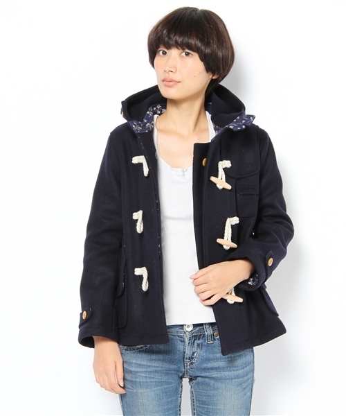 BEAMS BOY(ビームスボーイ)の「BEAMS BOY / メルトンウール チンストダッフル(ダッフルコート・レディース・カーキ/ネイビー・ONE SIZE)」の5枚目の写真