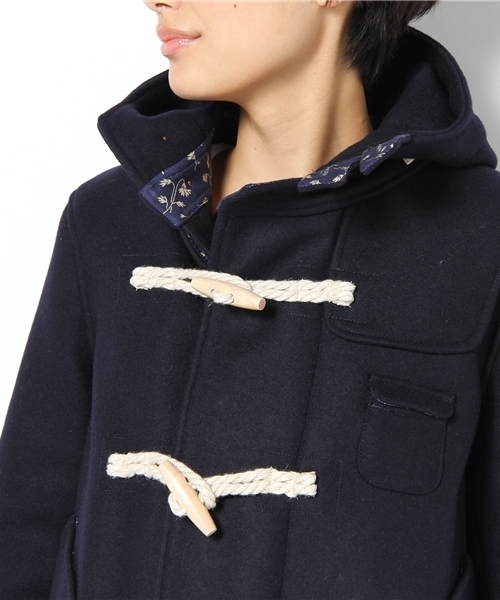 BEAMS BOY(ビームスボーイ)の「BEAMS BOY / メルトンウール チンストダッフル(ダッフルコート・レディース・カーキ/ネイビー・ONE SIZE)」の6枚目の写真