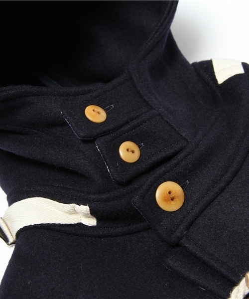 BEAMS BOY(ビームスボーイ)の「BEAMS BOY / メルトンウール チンストダッフル(ダッフルコート・レディース・カーキ/ネイビー・ONE SIZE)」の12枚目の写真