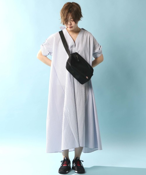 notch.(ノッチ)の「ストライプマキシワンピース(ワンピース・レディース・ブラック/ブルー・M)」の3枚目の写真
