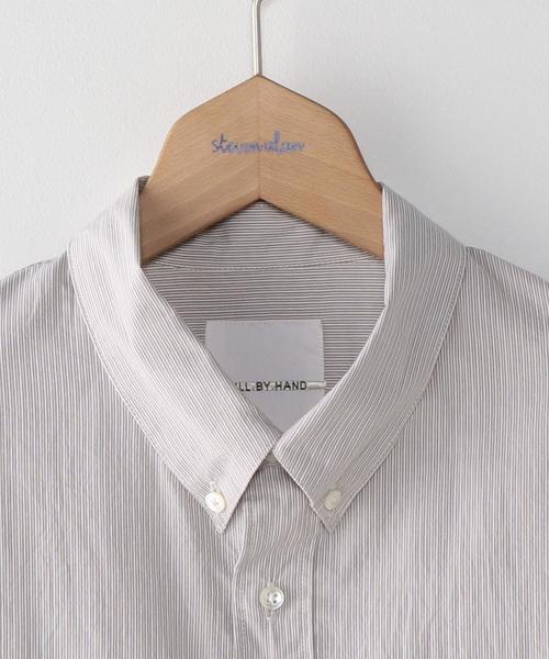 STILL BY HAND（スティルバイハンド）の「＜STILL BY HAND＞ LONG SHIRT/シャツ（シャツ/ブラウス・メンズ・ライトブルー/ベージュ・50/46/48）」の4枚目の写真