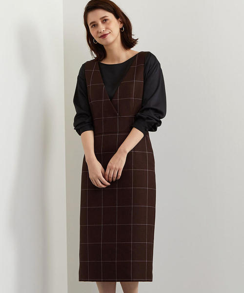 GREEN LABEL RELAXING【美品】 ダブル チェック ブラウン green label relaxing（グリーンレーベルリラクシング）の「FM