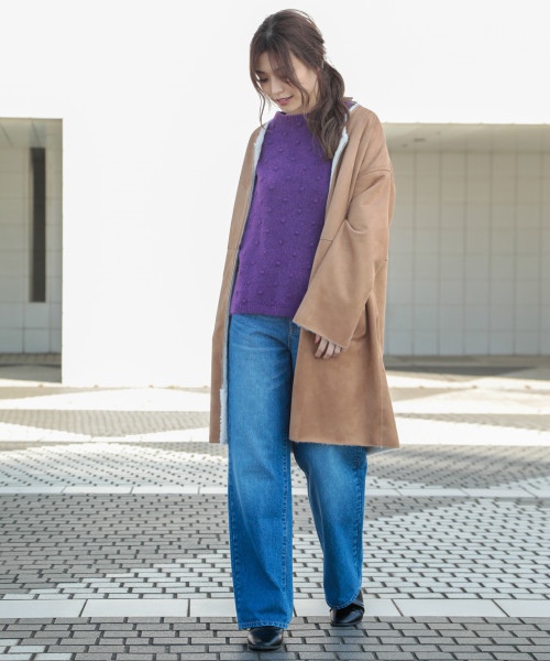 BAYFLOW（ベイフロー）の「フェイクムートンリバーシブルコート（ムートンコート・レディース・ナチュラル/ブラウン系その他/ブラック・SMALL/MEDIUM）」の15枚目の写真