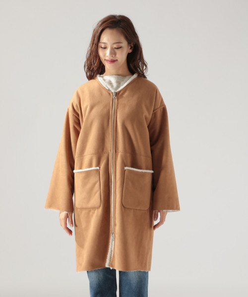 BAYFLOW（ベイフロー）の「フェイクムートンリバーシブルコート（ムートンコート・レディース・ナチュラル/ブラウン系その他/ブラック・SMALL/MEDIUM）」の20枚目の写真