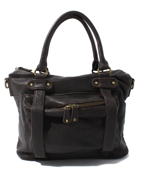 mystic(ミスティック)の「2WAYレザー中(トートバッグ・レディース・ベージュ/ダークブラウン/ブラック・フリ-)」の1枚目の写真