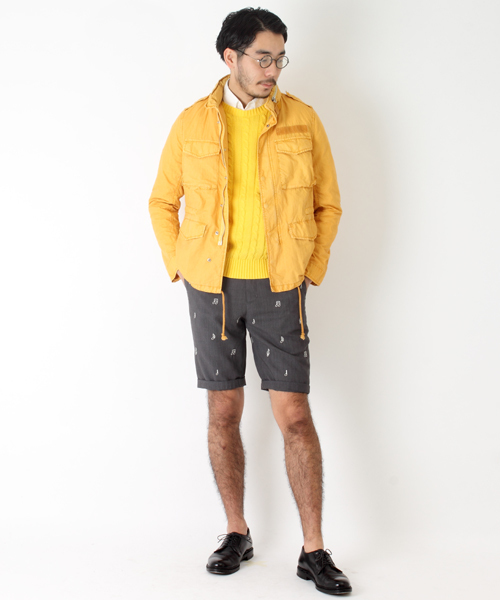 BEAMS PLUS（ビームスプラス）の「○BEAMS PLUS / ケーブル クルーネック ニット（ニット/セーター・メンズ・イエロー/パープル/ロイヤルブルー/ネイビー/ライトグリーン/ブラック/オフホワイト/オレンジ・MEDIUM/SMALL/X-LARGE/LARGE）」の19枚目の写真