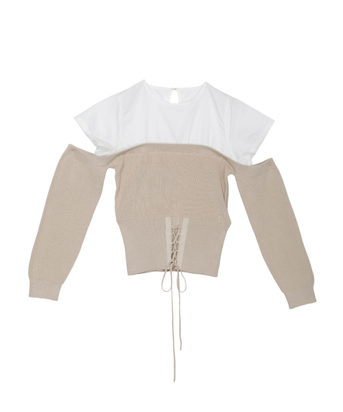 Ameri（アメリ）の「BLOUSE DOCKING KNIT（シャツ/ブラウス）」 - WEAR 