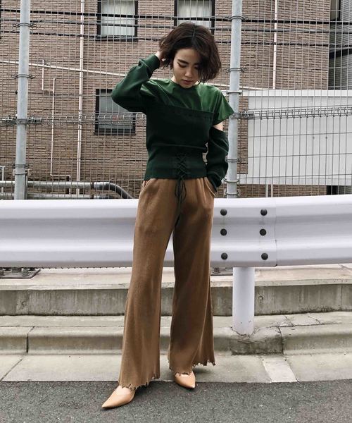 Ameri（アメリ）の「BLOUSE DOCKING KNIT（シャツ/ブラウス）」 - WEAR 