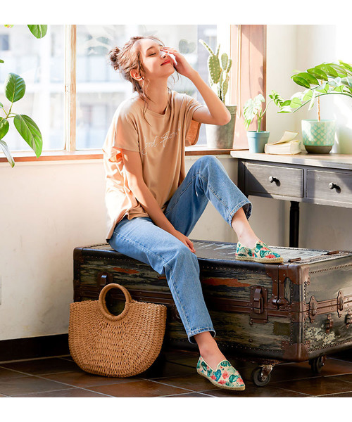 KOBE LETTUCE（コウベレタス）の「エスパドリーユポインテッドトゥシューズ（その他シューズ・レディース・ブラック/レッド/その他/ホワイト系その他/ブラック系その他/ブルー系その他/キャメル/ホワイト系その他2・LL/S/M/L）」の12枚目の写真