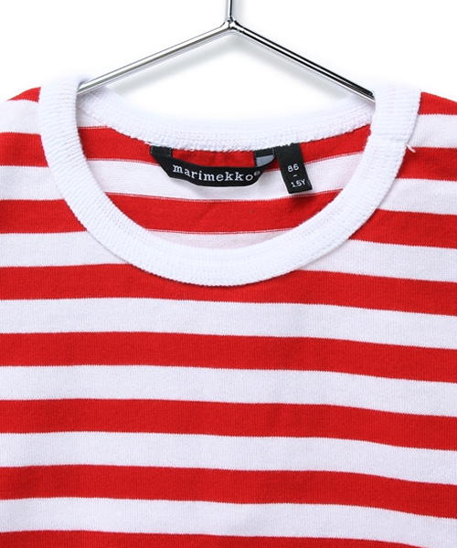 marimekko（マリメッコ）の「marimekko / baby LYHYTHIHA ボーダーT (86㎝)（Tシャツ/カットソー・キッズ・ブラック/レッド/ブルー・86/80）」の5枚目の写真
