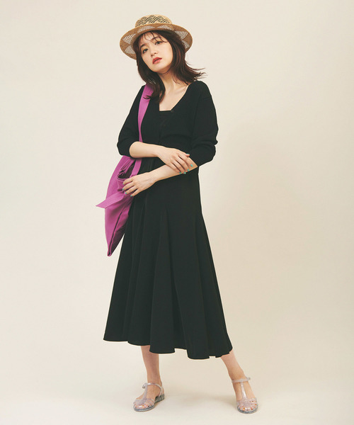 The Virgnia（ザ ヴァージニア）の「カットトップス付きキャミワンピース（ワンピース・レディース・ブラック/オレンジ・FREE）」の3枚目の写真