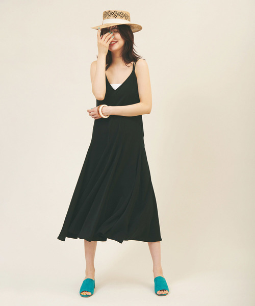 The Virgnia（ザ ヴァージニア）の「カットトップス付きキャミワンピース（ワンピース・レディース・ブラック/オレンジ・FREE）」の4枚目の写真