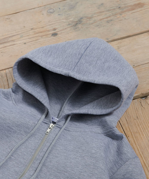 classicalelf（クラシカルエルフ）の「バックフリルミドル丈スウェットボンディング無地ジップアップパーカー（パーカー・レディース・ブラック/ベージュ/グレー/アイボリー・MEDIUM/LARGE/X-LARGE）」の8枚目の写真