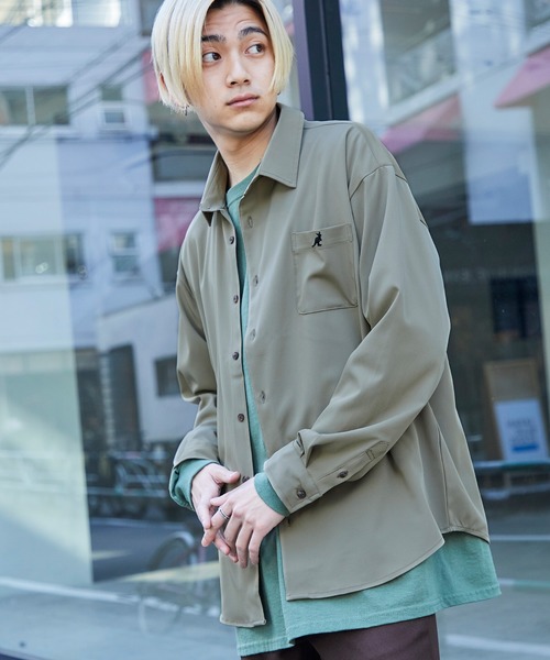 KANGOL（カンゴール）の「KANGOL/カンゴール 別注 L/S オーバーサイズレギュラーカラーシャツ（シャツ/ブラウス・メンズ・ブラック/ダークグリーン/ダークブラウン/ベージュ/ブルー/ベージュ系その他/チャコール/ダークネイビー/オリーブ/グリーン系その他・M/L）」の7枚目の写真