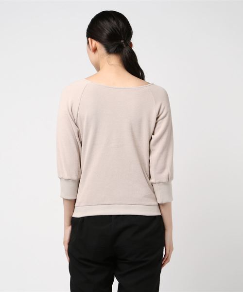 flower(フラワー)の「ボタンサーマルトップ(Tシャツ/カットソー・レディース・アイボリー/ブラウン・FREE)」の3枚目の写真