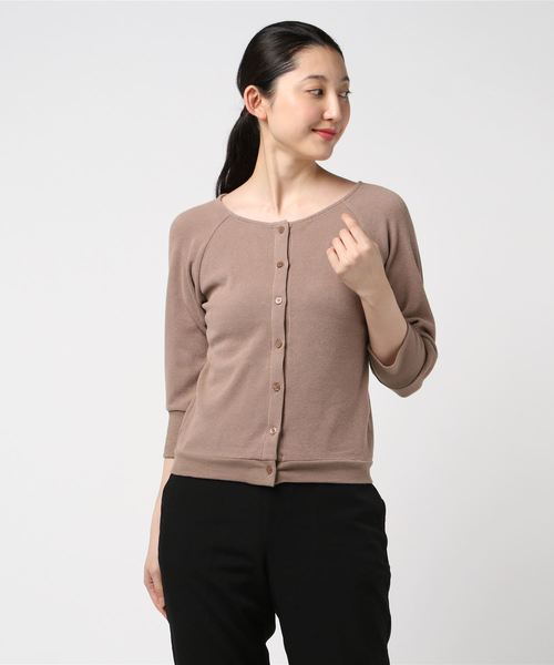 flower(フラワー)の「ボタンサーマルトップ(Tシャツ/カットソー・レディース・アイボリー/ブラウン・FREE)」の6枚目の写真