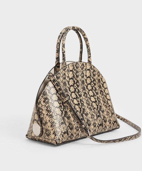 CHARLES & KEITH（チャールズ & キース）の「スネークプリント トップハンドルラージドームバッグ / Snake Print Top Handle Large Dome Bag（ハンドバッグ・レディース・ブラック/ベージュ/タン/クリーム・L）」の10枚目の写真