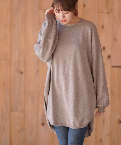 rps(アールピーエス)の「ラウンドチュニック(チュニック・レディース・ブラック/ブラウン/モカ/グレイッシュベージュ/ブルー/オートミール・M)」の4枚目の写真