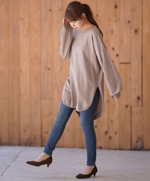 rps(アールピーエス)の「ラウンドチュニック(チュニック・レディース・ブラック/ブラウン/モカ/グレイッシュベージュ/ブルー/オートミール・M)」の16枚目の写真