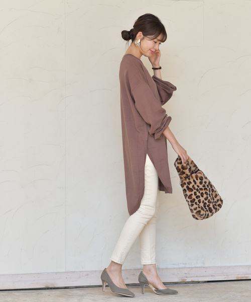 rps(アールピーエス)の「ラウンドチュニック(チュニック・レディース・ブラック/ブラウン/モカ/グレイッシュベージュ/ブルー/オートミール・M)」の14枚目の写真