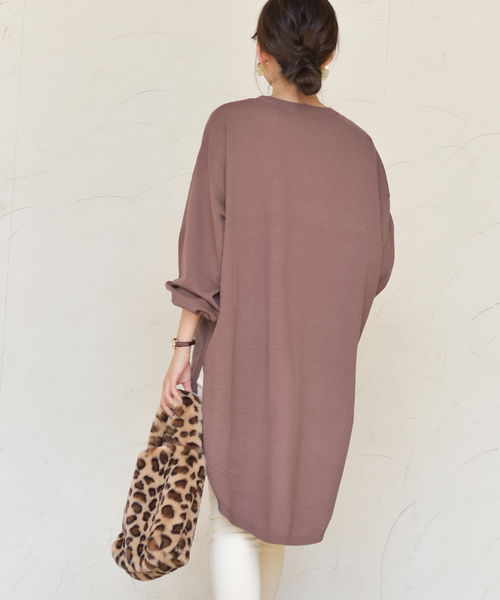 rps(アールピーエス)の「ラウンドチュニック(チュニック・レディース・ブラック/ブラウン/モカ/グレイッシュベージュ/ブルー/オートミール・M)」の11枚目の写真