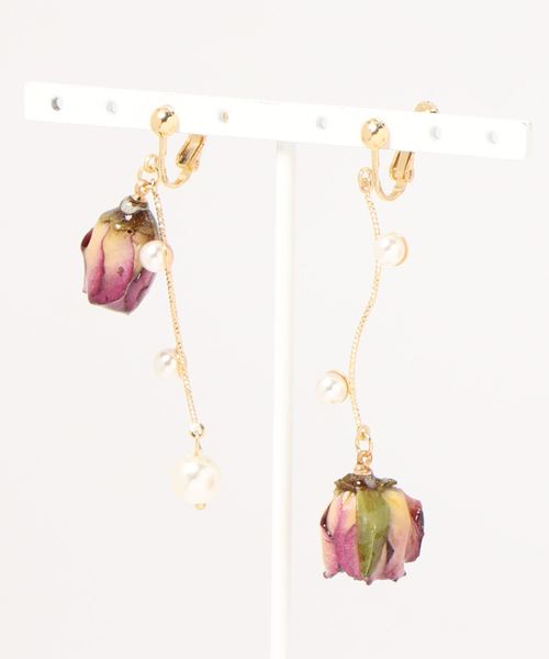 apres jour（アプレジュール）の「【apres jour×ARIAZ】ローズパールイヤリング（イヤリング・レディース・パープル/レッド/ピンク/ボルドー/ラベンダー/スモークピンク・FREE）」の9枚目の写真