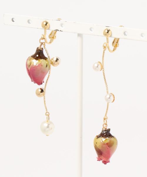 apres jour（アプレジュール）の「【apres jour×ARIAZ】ローズパールイヤリング（イヤリング・レディース・パープル/レッド/ピンク/ボルドー/ラベンダー/スモークピンク・FREE）」の11枚目の写真