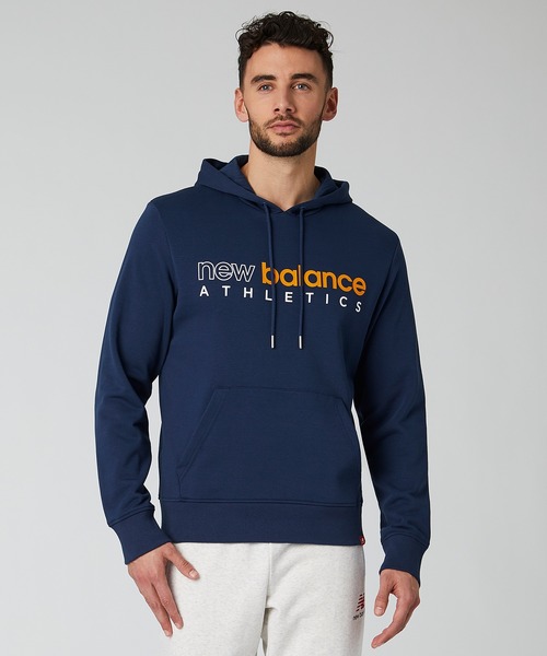 NEW BALANCE(ニューバランス)の「エッセンシャルズアイコンスウェットプルオーバーフーディ(パーカー・メンズ・ブラック/グレー/インディゴブルー・SMALL/MEDIUM/LARGE/X-LARGE/XX-LARGE)」の3枚目の写真
