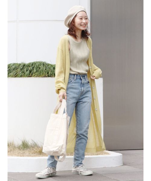 Ungrid（アングリッド）の「ハイウエストダメージスリムデニム（デニムパンツ・レディース・インディゴブルー/ブルー・24inch/25inch/26inch/27inch/23inch）」の9枚目の写真