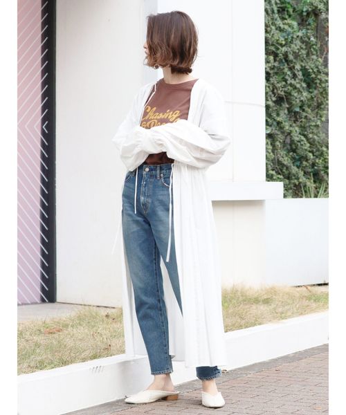 Ungrid（アングリッド）の「ハイウエストダメージスリムデニム（デニムパンツ・レディース・インディゴブルー/ブルー・24inch/25inch/26inch/27inch/23inch）」の11枚目の写真