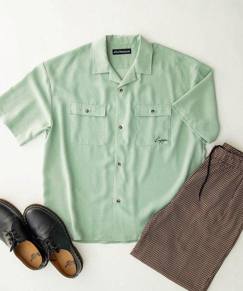 Kappa（カッパ）の「Kappa リラックスオープンカラー/レギュラーカラーシャツ オーバーサイズCPOシャツ(半袖)（シャツ/ブラウス・メンズ・ライトグレー/ブラック/ベージュ/グリーン系その他2/スモークピンク/チャコール/グレー系その他2/グリーン系その他/ブルー系その他/ピンク系その他/ブラック系その他/グレー系その他/ベージュ系その他/ネイビー/オフホワイト/ホワイト系その他/グレー系その他3/ベージュ系その他2/ホワイト系その他2/グレー系その他4/ブラック系その他2/グリーン系その他3/ブルー系その他2/ピンク系その他2/ブルー系その他4/ブルー系その他5/パープル系その他2/ベージュ系その他3/グレー系その他5/ブラック系その他3/ブルー系その他3/ライラック/パープル系その他/サックスブルー/グレー系その他6・M/L）」の21枚目の写真