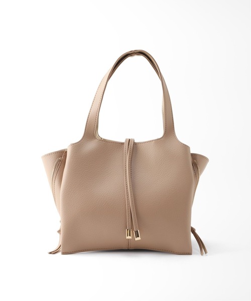 B.C STOCK（ベーセーストック）の「サイドファスナートートBAG（ショルダーバッグ・レディース・ブラック/ベージュ/キャメル・FREE）」の3枚目の写真