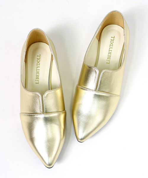 LibertyDoll（リバティードール）の「Liberty Doll / センターセパレートフラット センタースリットパンプス(1106)（パンプス・レディース・ブラック/ダークブラウン/ブラウン/シルバー/ワイン/ネイビー/パイソン/ホワイト/ベージュ/グレイッシュベージュ/ブラウン系その他/ブラック系その他/ブラウン系その他2/ゴールド・LL/3L/S/M/L/SS/XL）」の17枚目の写真
