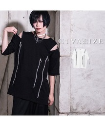 CIVARIZE（シヴァーライズ）の「『CIVARIZE』レースアップZIPTシャツ