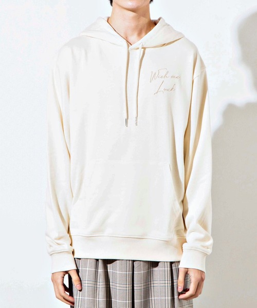 WEGO（ウィゴー）の「WEGO/シンプル刺繍ロゴプルパーカー（パーカー・メンズ・ベージュ/オフホワイト/グリーン・LARGE/SMALL/MEDIUM）」の19枚目の写真