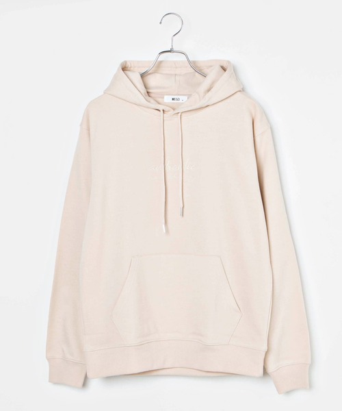 WEGO（ウィゴー）の「WEGO/シンプル刺繍ロゴプルパーカー（パーカー・メンズ・ベージュ/オフホワイト/グリーン・LARGE/SMALL/MEDIUM）」の8枚目の写真