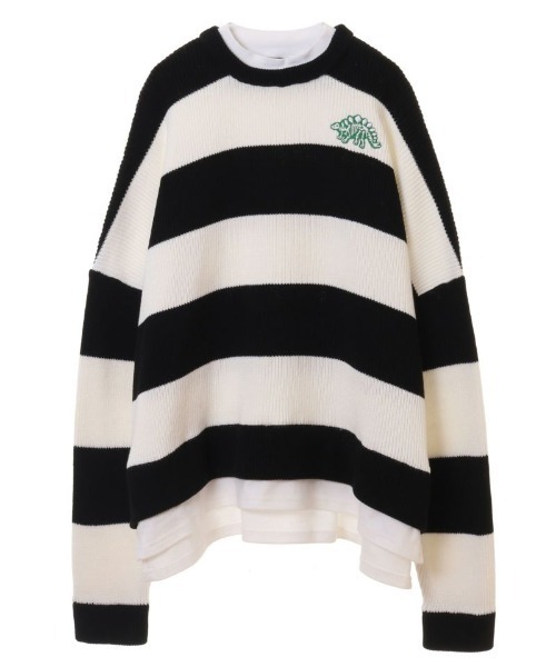 Candy Stripper（キャンディストリッパー）の「DINO BONE BORDER ニット（ニット/セーター・レディース・オフホワイト/ブルー/ピンク・2）」の13枚目の写真