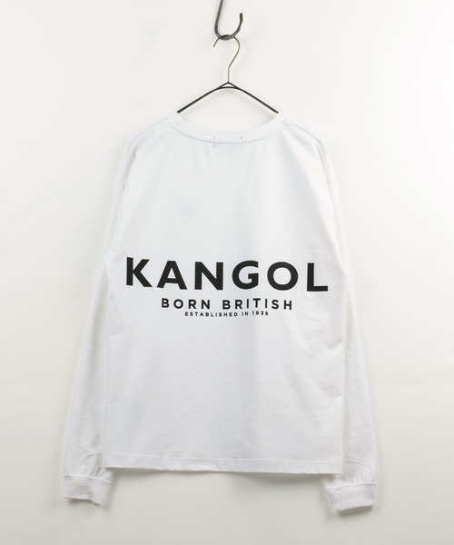 KANGOL(カンゴール)の「【KANGOL/カンゴール】 オーバーサイズ ワンポイント刺繍 バックプリントロゴ ロングTシャツ/ロンT(Tシャツ/カットソー・メンズ・ブラック/ベージュ/オフホワイト・M/L/XL)」の2枚目の写真